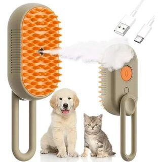 Cepillo Masajeador A Vapor Para Mascotas Con Cable USB